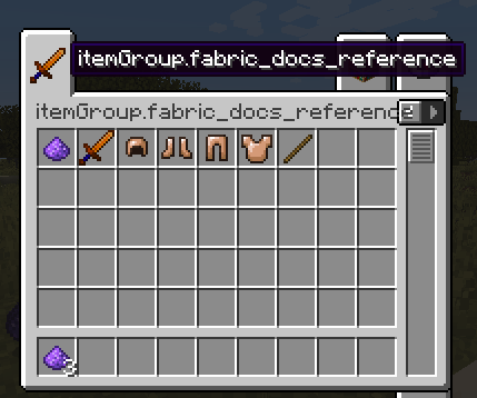 Gruppo di oggetti senza traduzione nel menu creativo