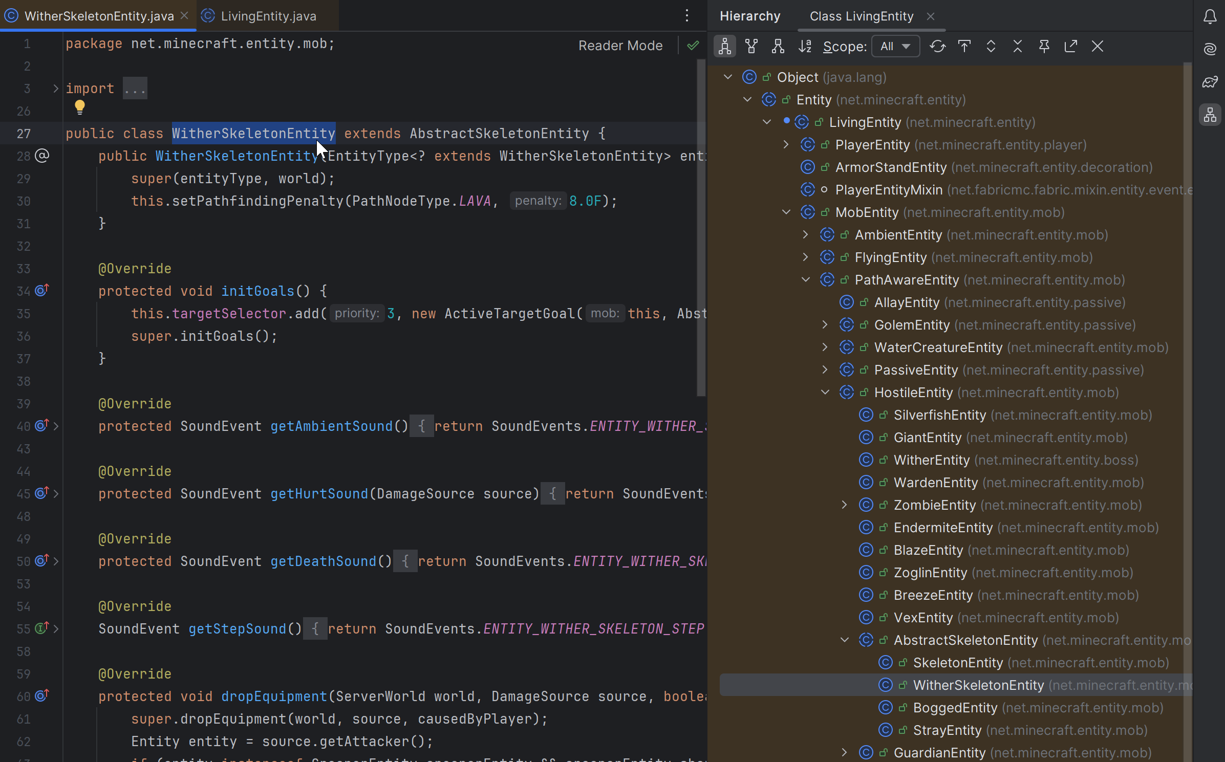 Finestra Type Hierarchy
